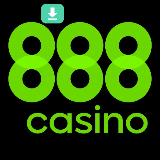 Imagem promovendo download gratuito do app 888casino