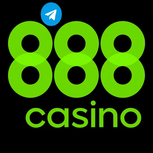 Imagem promovendo o canal oficial da 888casino no Telegram
